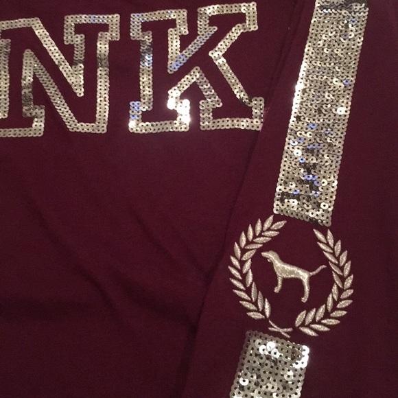 VS PINK Bling long-sleeve logo Tee red - Picture 2 of 3